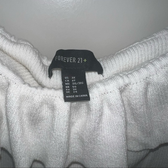 Forever 21 (3X) white off the shoulder cropped sweater - Picture 2 of 3